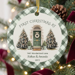 Personalized First Christmas At Our New Home Ceramic Ornament
