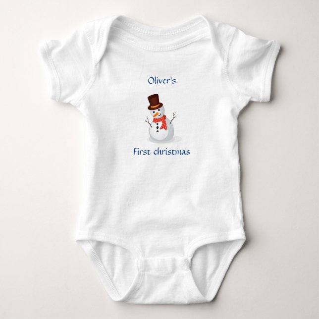Personalized  First Christmas  Baby Bodysuit (Front)