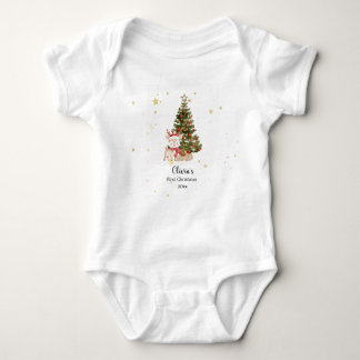 Personalized First Christmas Baby Pillow Baby Bodysuit