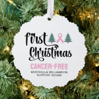Personalized FIRST CHRISTMAS Breast Cancer Free