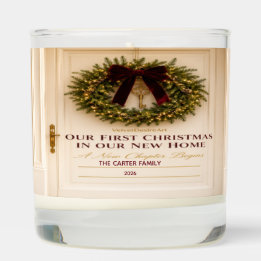 Personalized First Christmas Home Door Candle