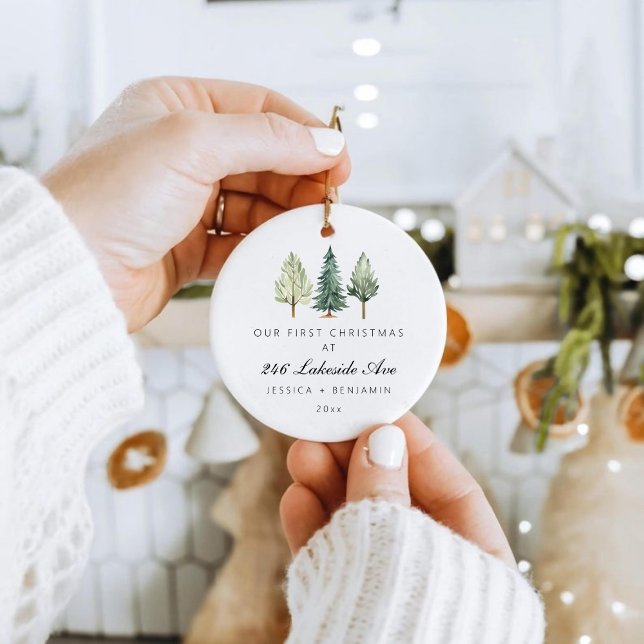 Personalized First Christmas in Our New Home Ceramic Ornament (Personalized First Christmas in Our New Home Ceramic Ornament)