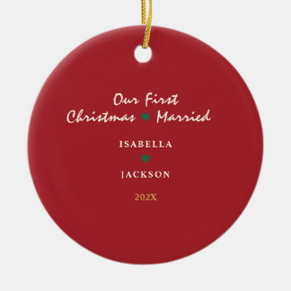 Personalized First Christmas Married Ornament