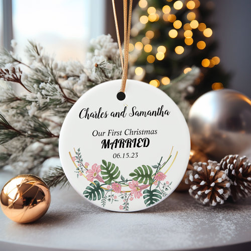 Personalized First Christmas Married Ornament