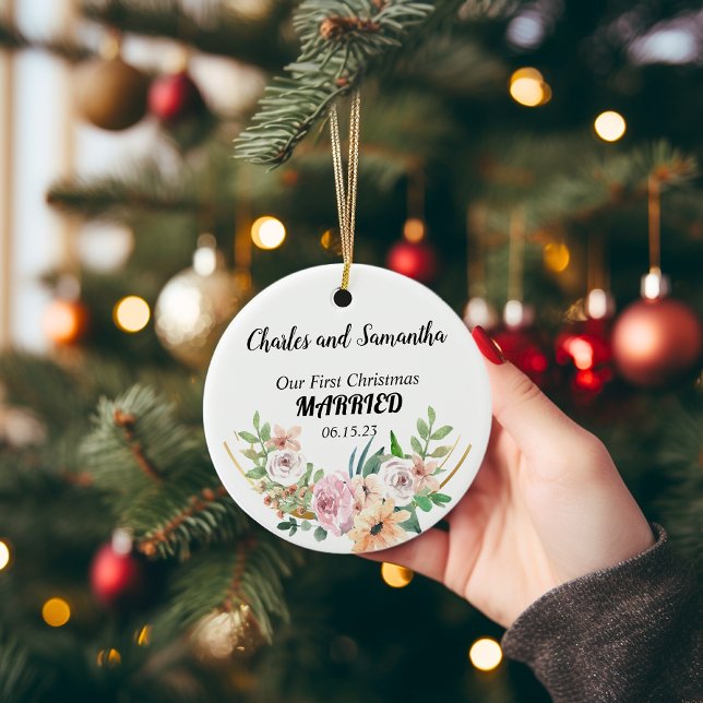 Personalized First Christmas Married Ornament (First Christmas Married Ornament)