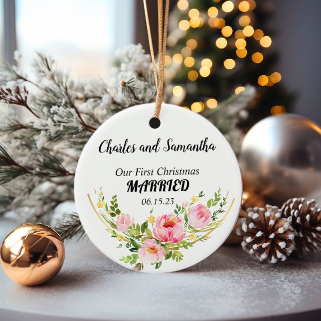 Personalized First Christmas Married Ornament (First Christmas Married Ornament)