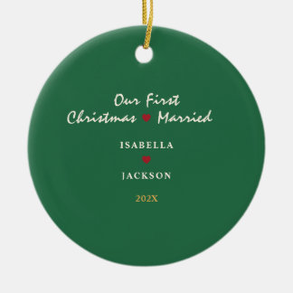 Personalized First Christmas Married Ornament