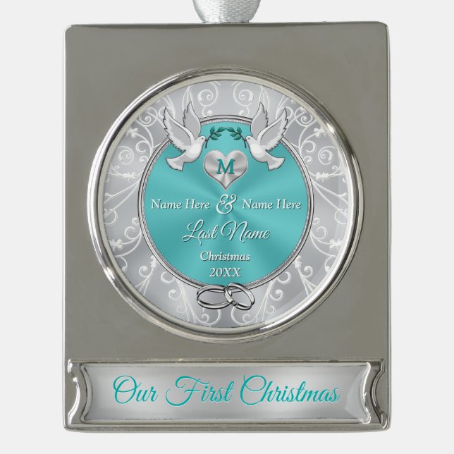 Personalized First Christmas Married Ornament (Front)