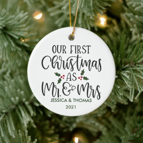 Personalized First Christmas Married Ornament