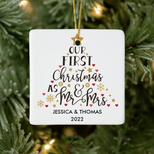 Personalized First Christmas Married Ornament