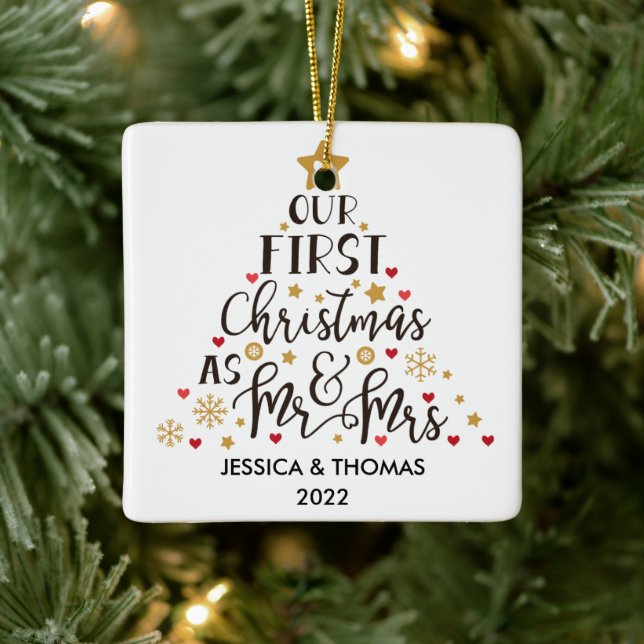 Personalized First Christmas Married Ornament (Tree)