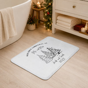 Personalized First Christmas Mr. and Mrs. Bath Mat