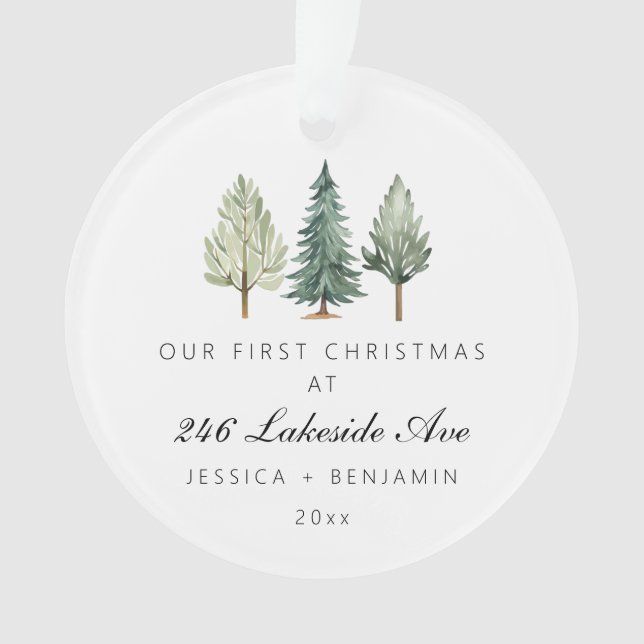 Personalized First Christmas Our New Home Acrylic Ornament (Front)