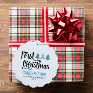 Personalized FIRST CHRISTMAS Prostate Cancer Free  Ornament Card