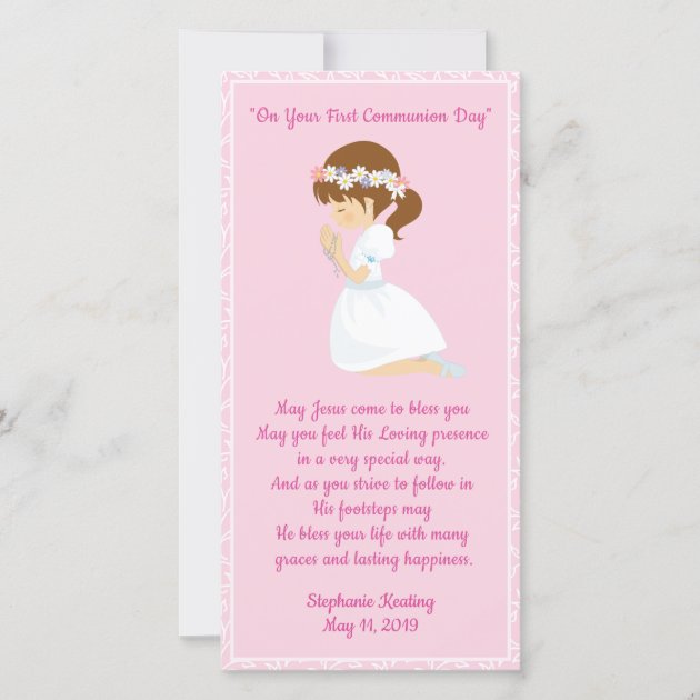 Personalized First Holy Communion girl cards Thank you 