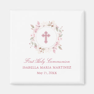 Personalized First Communion Cross Magnet Favor