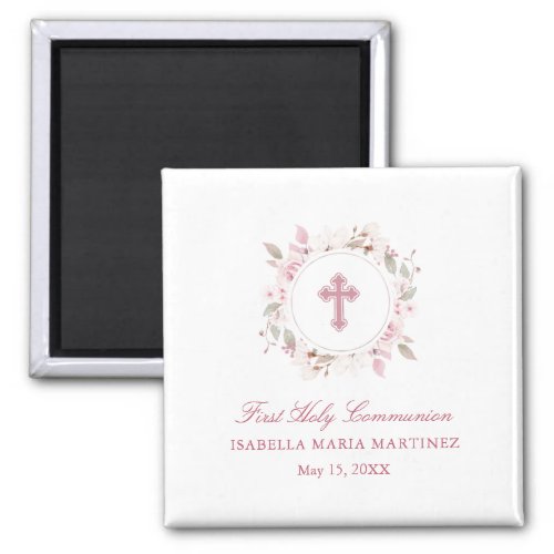 Personalized First Communion Cross Magnet Favor
