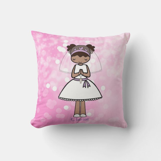Personalized First Communion Day Cushion (Front)