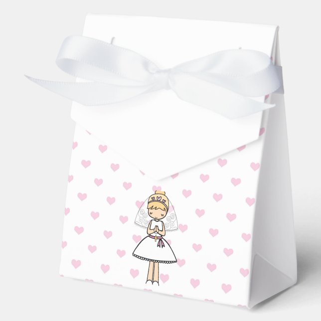 Personalized First Communion Day Girl Favor Boxes (Front)