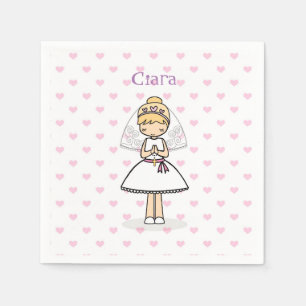 Personalized First Communion Day Girl Napkins