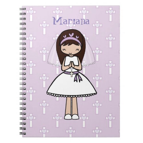 Personalized First Communion Day Latina Girl Notebook