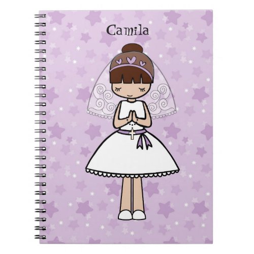 Personalized First Communion Day Latina girl Notebook