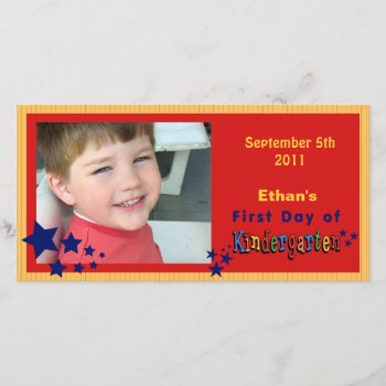 Personalized First Day Of Kindergarten Custom Announcement by PaperExpressions at Zazzle