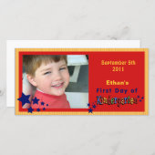 Personalized First Day of Kindergarten Custom Announcement (Front/Back)