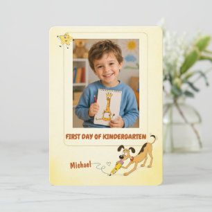 Personalized First Day of Kindergarten Photo Card