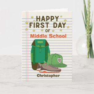 Personalized First Day of Middle School Card