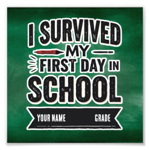 Personalized First Day of School Art Photo Print