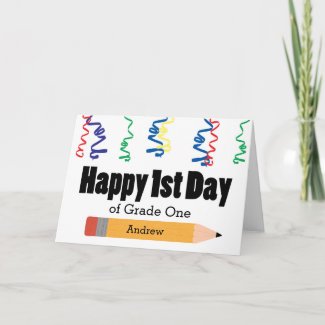 Personalized First Day of School Card