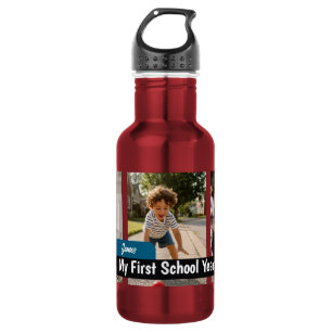 Personalized First Day of School Photo Keepsake Stainless Steel Water Bottle