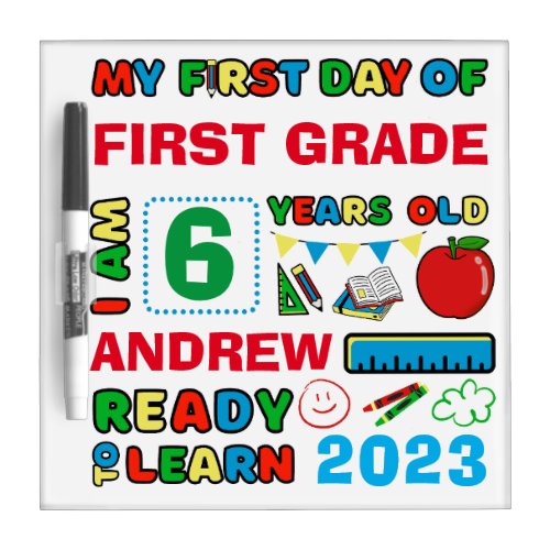 Personalized First Day of School Sign Board 