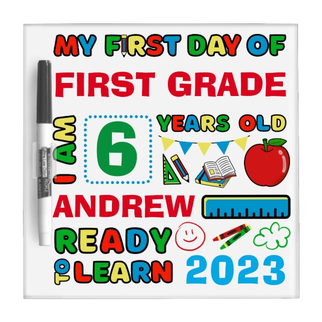 Personalized First Day of School Sign Board  (Front)