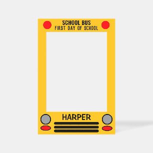 Personalized First Day School Bus Selfie Frame