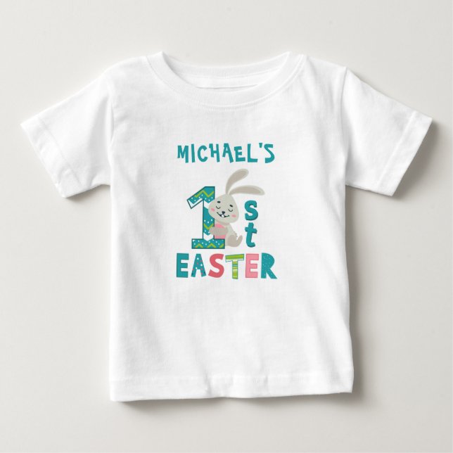 Personalized First Easter Bunny 1st Baby T-Shirt (Front)