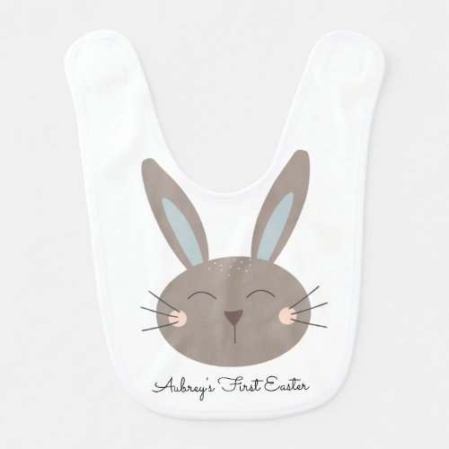 Personalized First Easter Bunny Baby Bib