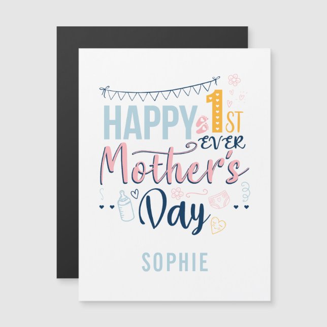 Personalized First Ever Mothers Day 1st Time Mom (Front/Back)