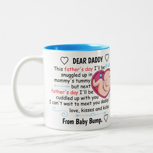 Personalized First Fathers Day 2023 From Son Two-Tone Coffee Mug (Left)