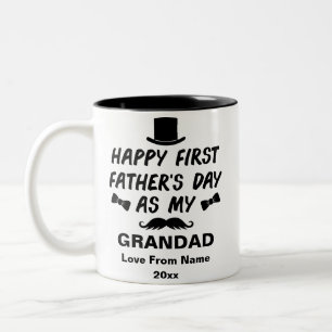 Personalized first fathers day as my grandad 2022 Two-Tone coffee mug