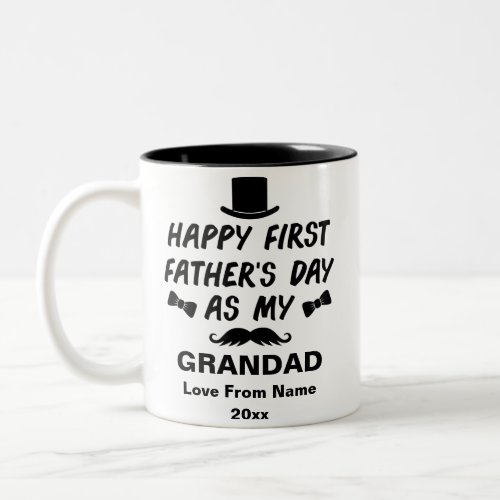 Personalized first fathers day as my grandad 2022 Two_Tone coffee mug