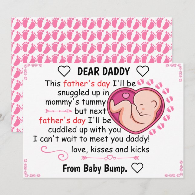 Personalized First Fathers Day From daughter Holiday Card (Front/Back)