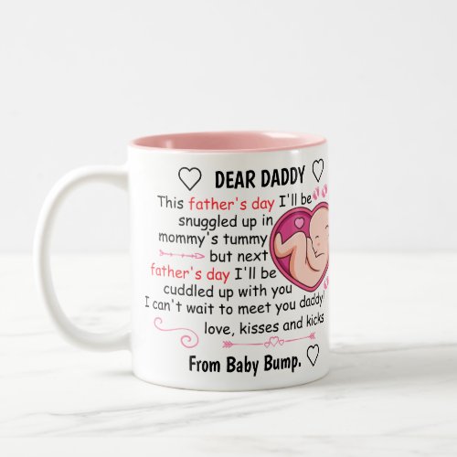 Personalized First Fathers Day From daughter Two_Tone Coffee Mug