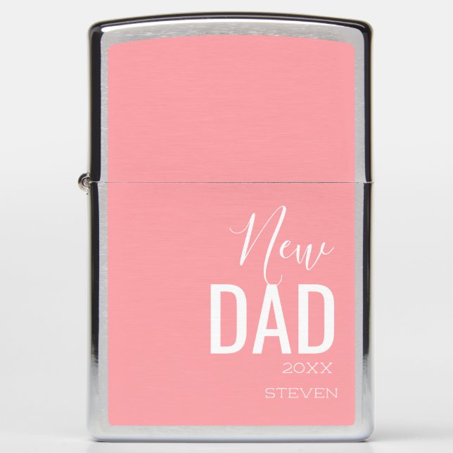 Personalized First Fathers Day New Dad Custom Zippo Lighter (Front)