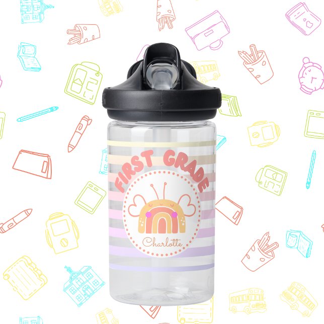 Personalized First Grade Rainbow Water Bottle  (Personalized First Grade Rainbow Water Bottle)
