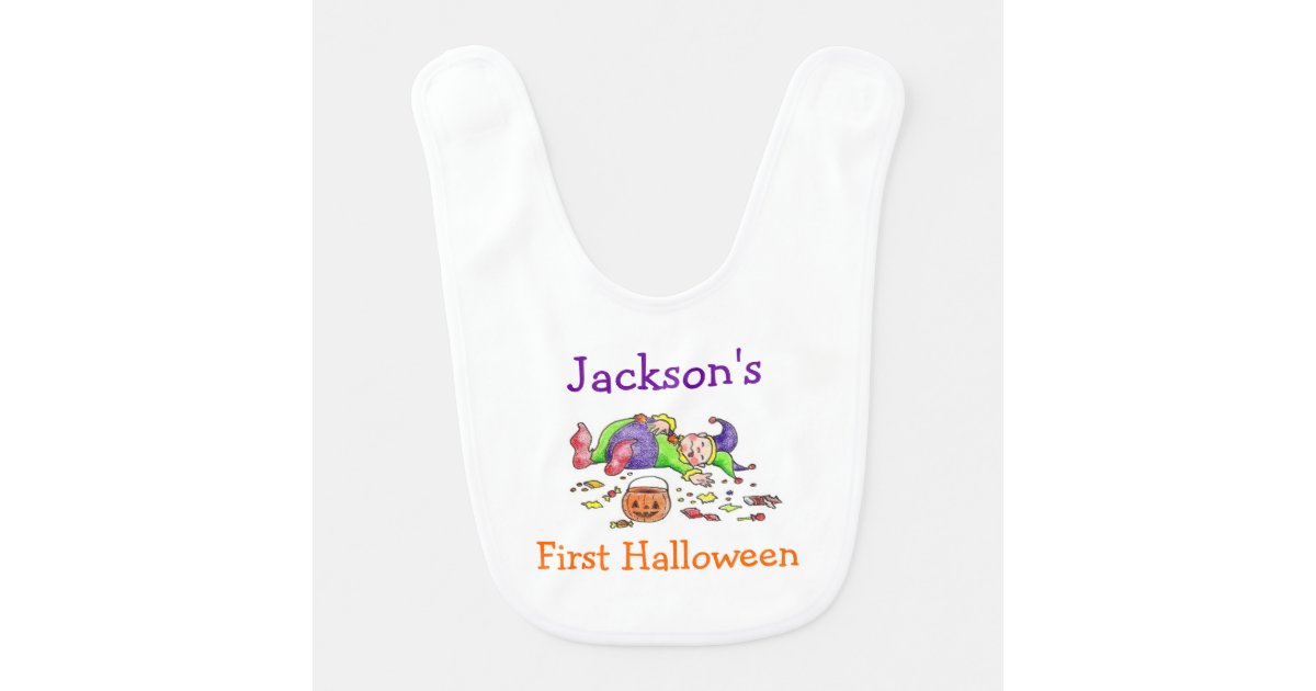 personalized first halloween bib zazzlecom