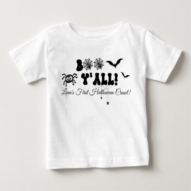 Personalized First Halloween Crawl! Baby T-Shirt (Front)