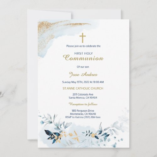 Personalized First Holy Communion Card