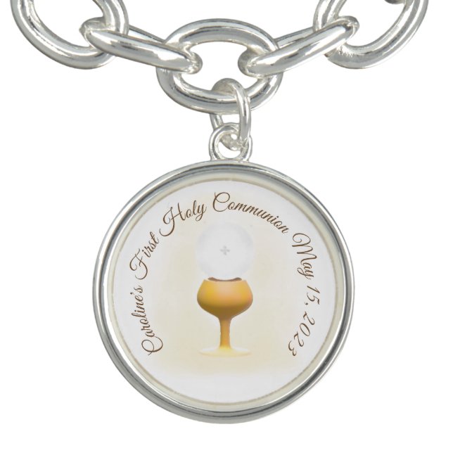 Personalized First Holy Communion Charm Bracelet (Design)